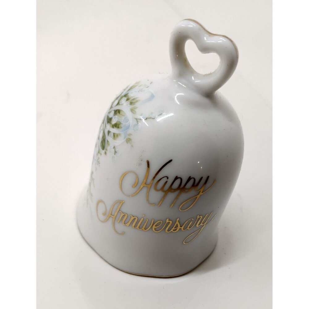Saji Fine China "Happy Anniversary" Bell - Vintage Made in Japan